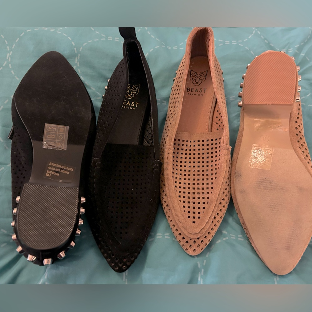 Bundle of 2 pairs of Beast fashion slip ons. Black and tan